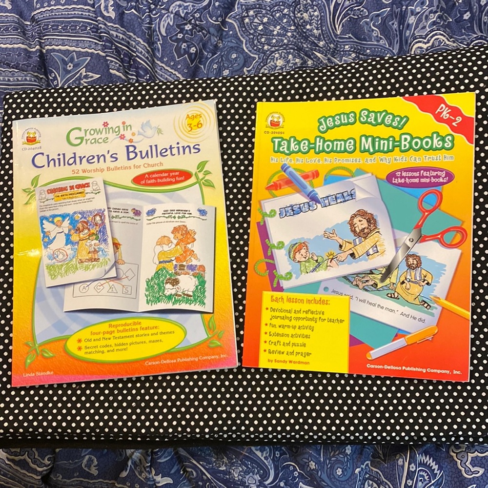 🌼🌿Two Carson Dellosa Christian books growing in Grace, & Jesus Saves🌼🌿